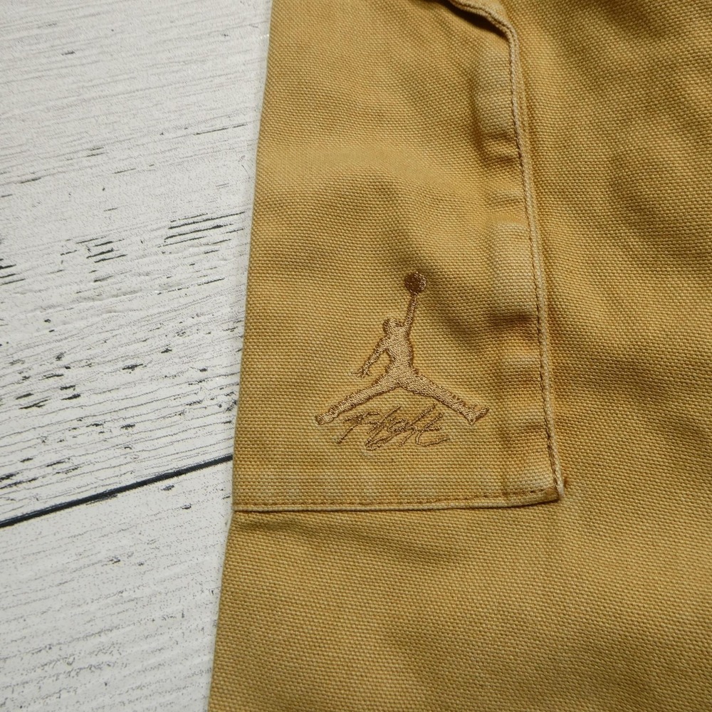 Jordan‎ Pants Mens Medium Tan Cargo Drawstring Elastic Waist Pockets Jumpman - Picture 2 of 8